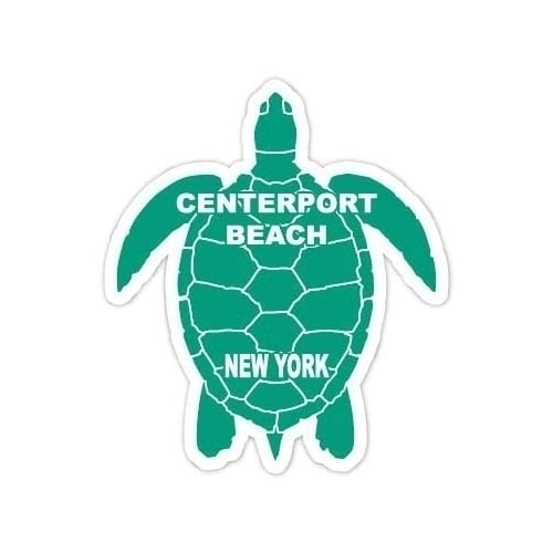 Centerport Beach York Souvenir 4 Inch Green Turtle Shape Decal Sticker Image 1