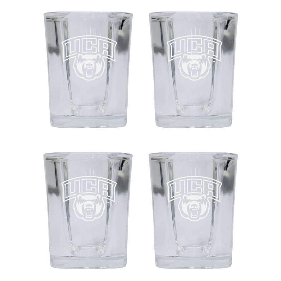 Central Arkansas Bears 2 Ounce Square Shot Glass laser etched logo Design 4-Pack Image 1