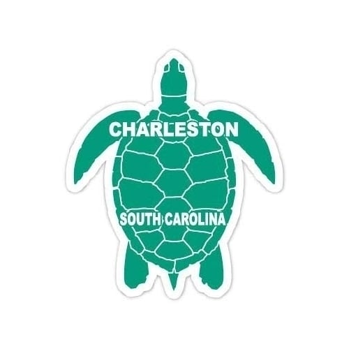 Charleston South Carolina 4 Inch Green Turtle Shape Decal Sticker Image 1