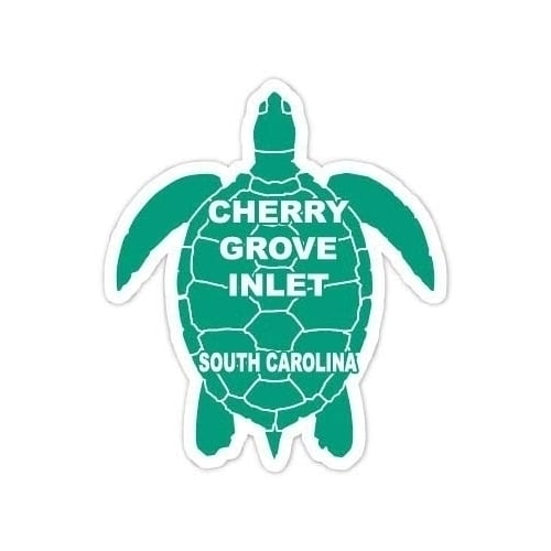 Cherry Grove Inlet South Carolina Souvenir 4 Inch Green Turtle Shape Decal Sticker Image 1