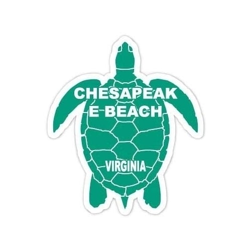 Chesapeake Beach Virginia Souvenir 4 Inch Green Turtle Shape Decal Sticker Image 1