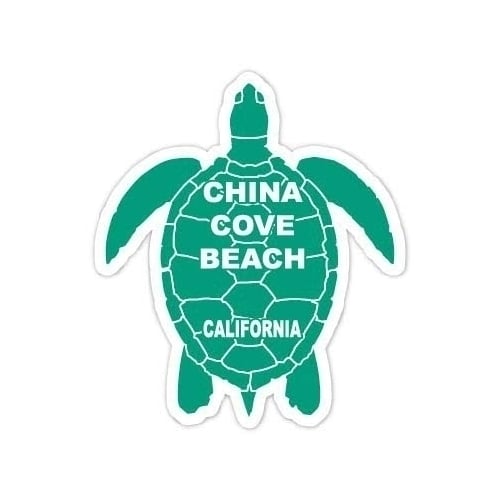 China Cove Beach California Souvenir 4 Inch Green Turtle Shape Decal Sticker Image 1