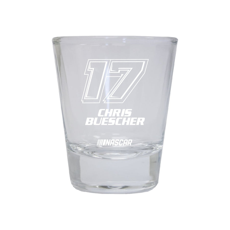 Chris Buescher 17 Nascar Etched Round Shot Glass for 2022 Image 1