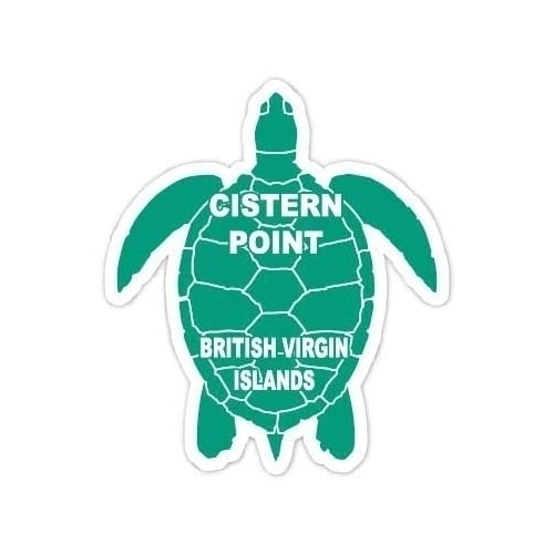 Cistern Point British Virgin Islands 4 Inch Green Turtle Shape Decal Sticker Image 1