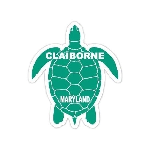 Claiborne Maryland Souvenir 4 Inch Green Turtle Shape Decal Sticker Image 1