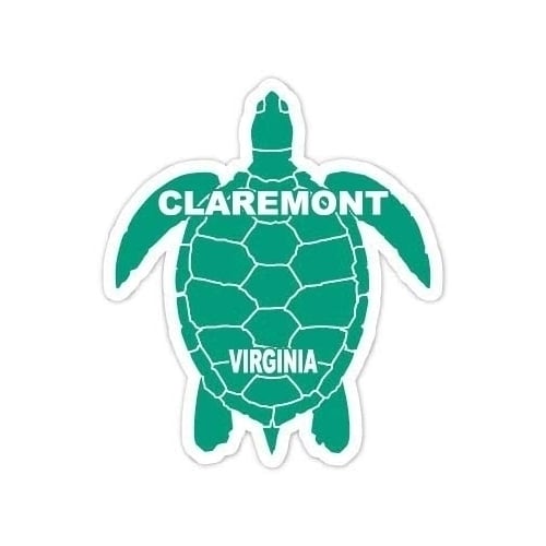 Claremont Virginia Souvenir 4 Inch Green Turtle Shape Decal Sticker Image 1