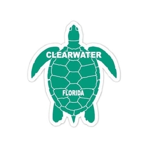 Clearwater Florida 4 Inch Green Turtle Shape Decal Sticker Image 1