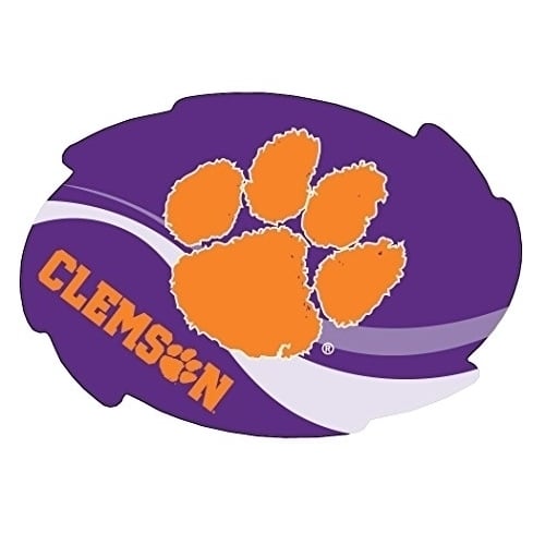 Clemson Tigers Stripe Design Swirl Shape 5x6-Inch NCAA High-Definition Magnet - Versatile Metallic Surface Adornment Image 1