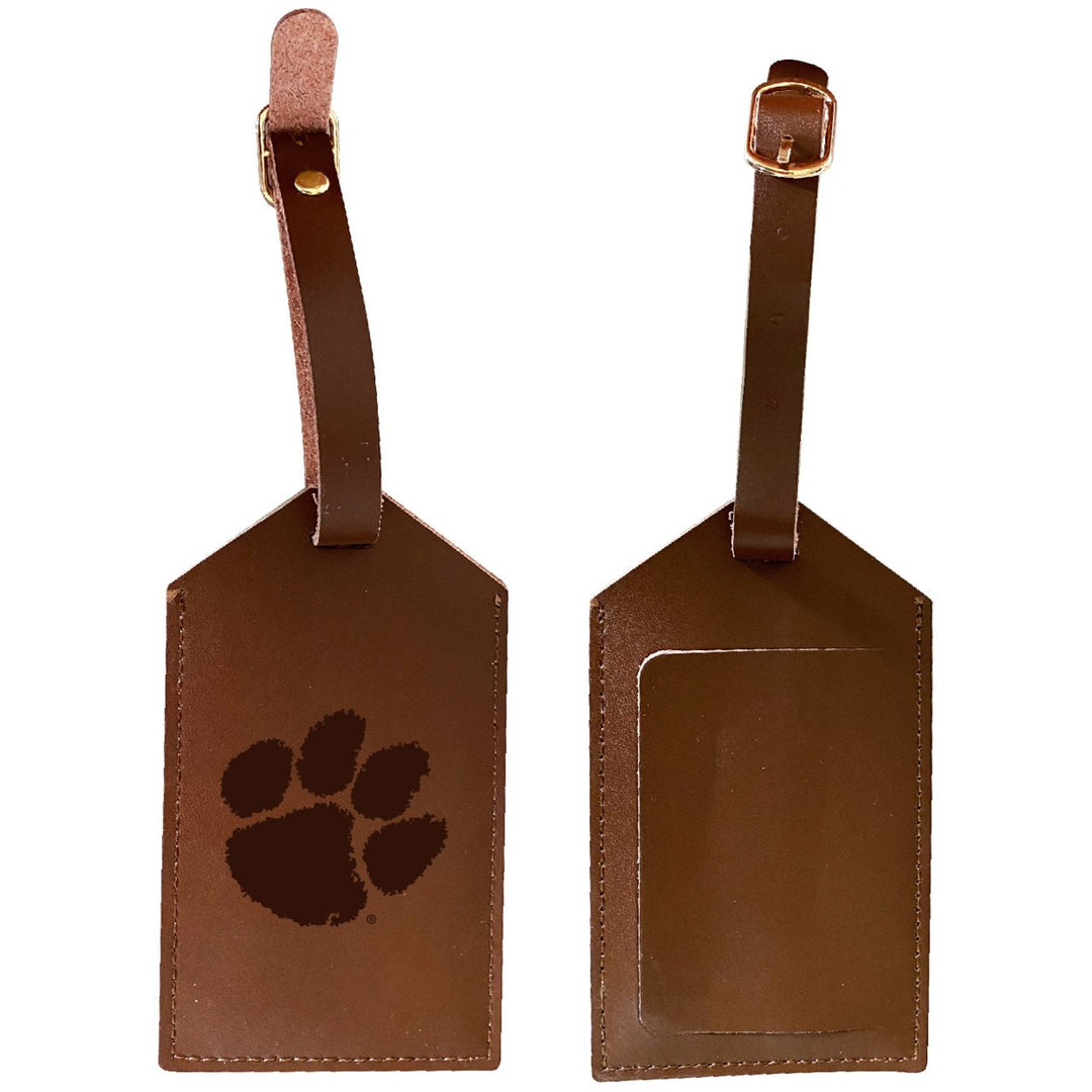 Elegant Clemson Tigers NCAA Leather Luggage Tag with Engraved Logo Image 1