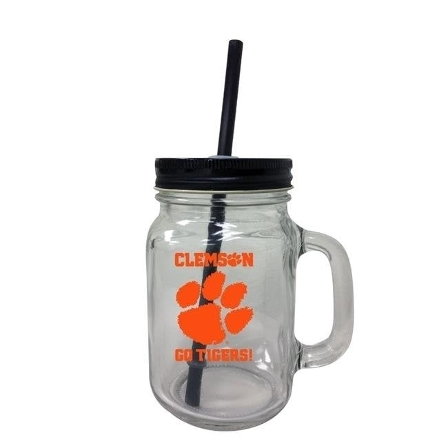 Clemson Tigers Mason Jar Glass Image 1