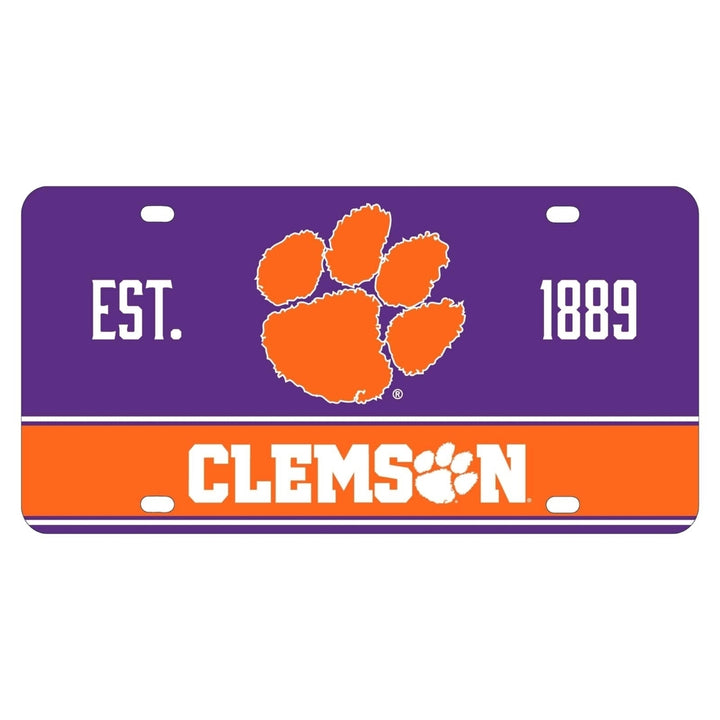 NCAA Clemson Tigers Metal License Plate - Lightweight, Sturdy and Versatile Image 1