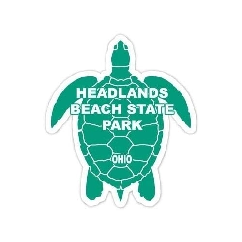 Cleveland Metroparks Ohio Souvenir 4 Inch Green Turtle Shape Decal Sticker Image 1