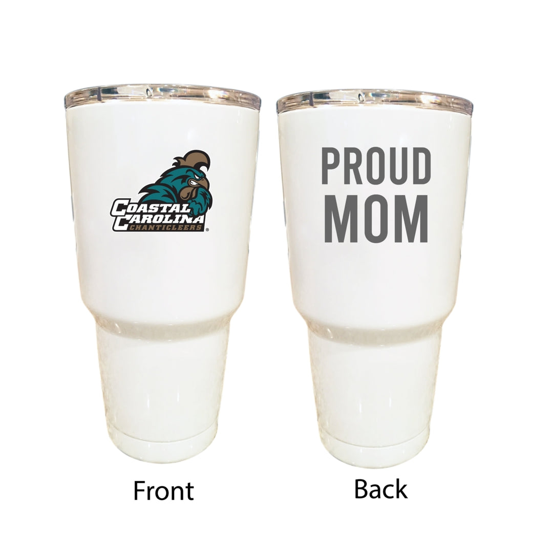 Coastal Carolina University Proud Mom 24 oz Insulated Stainless Steel Tumblers Choose Your Color. Image 1