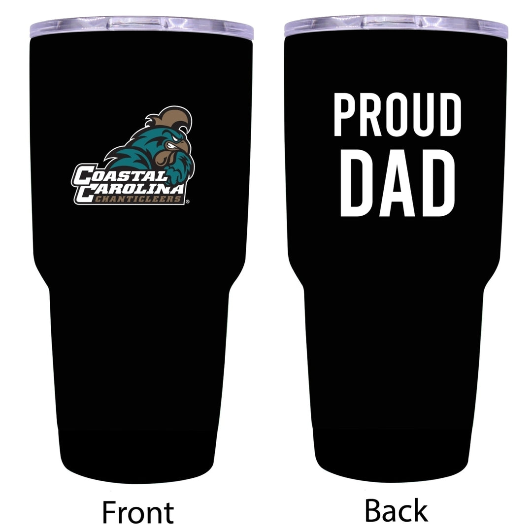 Coastal Carolina University Proud Dad 24 oz Insulated Stainless Steel Tumbler Black Image 1