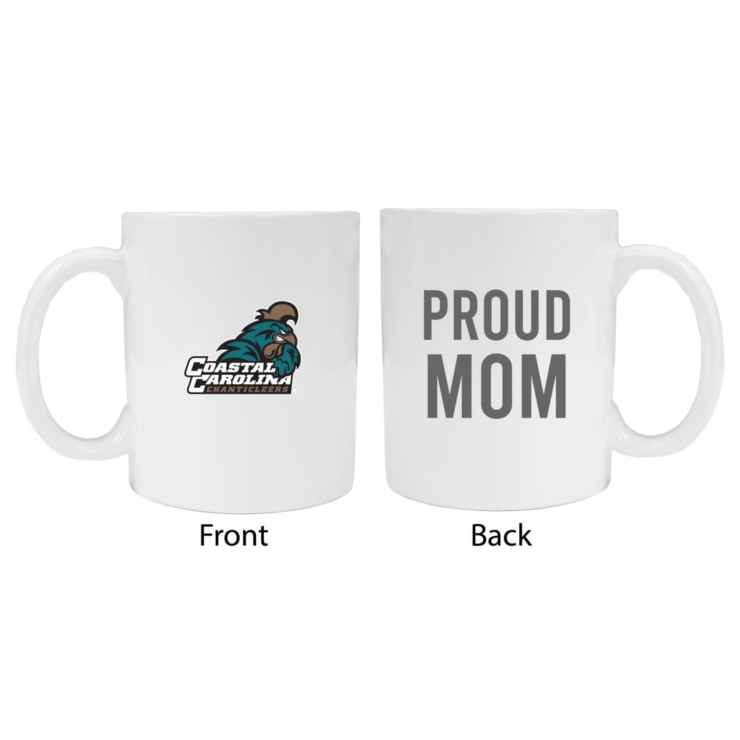 Coastal Carolina University Proud Mom Ceramic Coffee Mug - White (2 Pack) Image 1