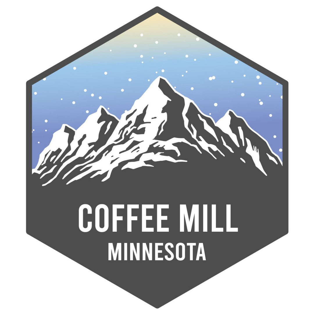 Coffee Mill Minnesota Ski Adventures Souvenir 4 Inch Vinyl Decal Sticker Image 1