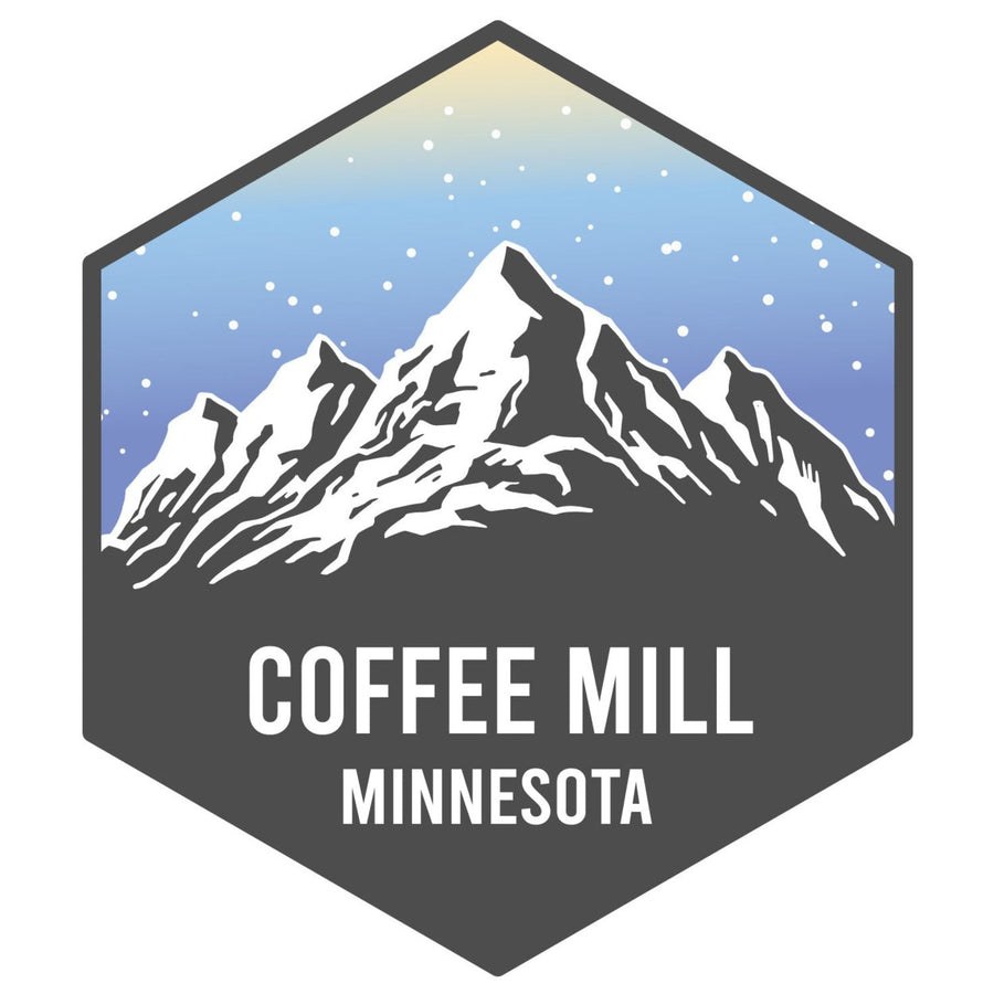 Coffee Mill Minnesota Ski Adventures Souvenir 4 Inch Vinyl Decal Sticker Image 1