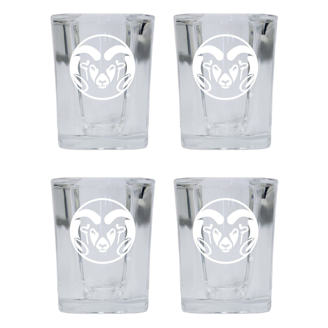 Colorado State Rams NCAA Collectors Edition 2oz Square Shot Glass - Laser Etched Logo 4-Pack Image 1