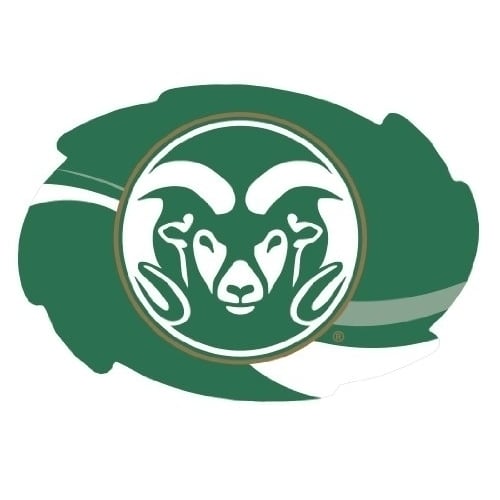 Colorado State Rams Stripe Design Swirl Shape 5x6-Inch NCAA High-Definition Magnet - Versatile Metallic Surface Image 1