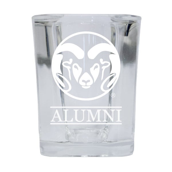 NCAA Colorado State Rams Alumni 2oz Laser Etched Square Shot Glass Image 1