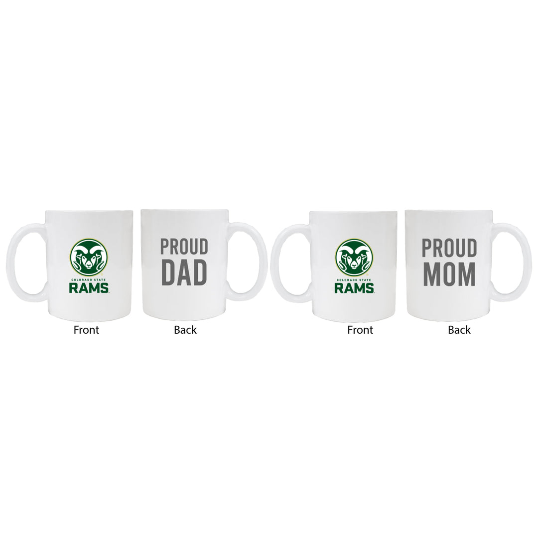 Colorado State Rams Proud Mom And Dad White Ceramic Coffee Mug 2 pack (White) Image 1