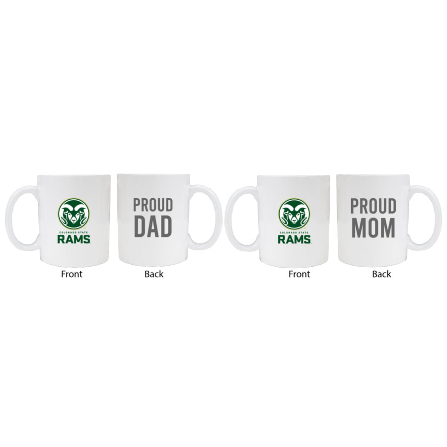 Colorado State Rams Proud Mom And Dad White Ceramic Coffee Mug 2 pack (White) Image 1