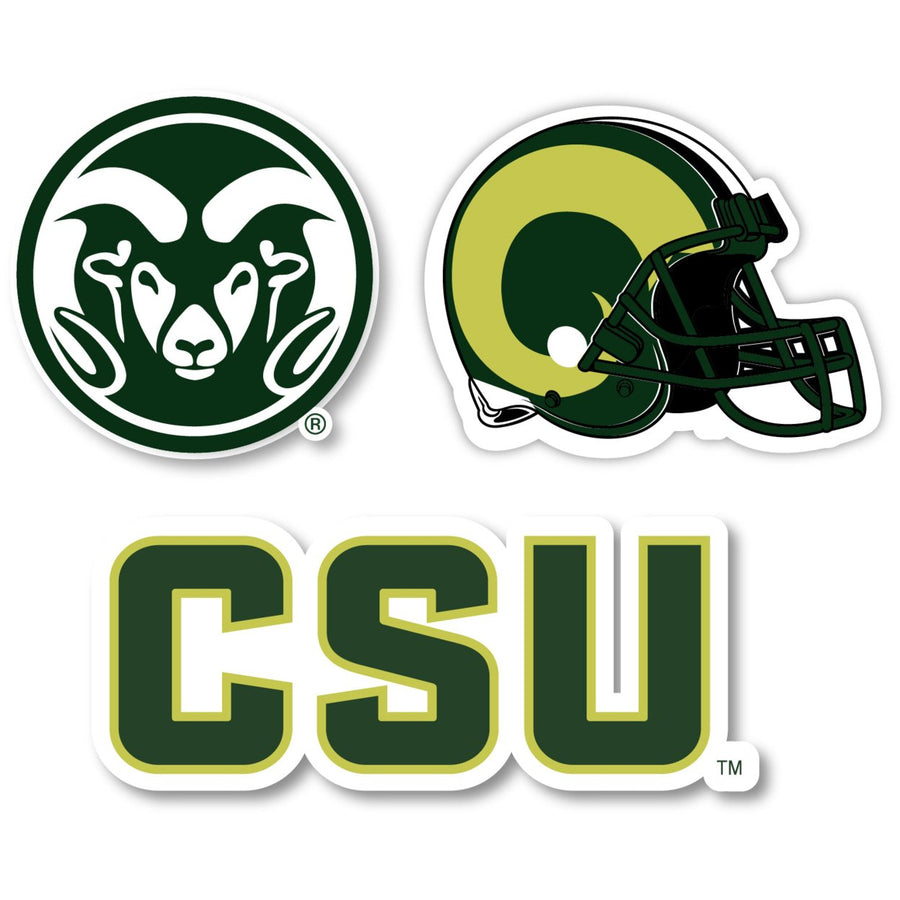 Colorado State Rams 3 Pack 4-Inch Each NCAA Durable School Spirit Vinyl Decal Sticker Image 1