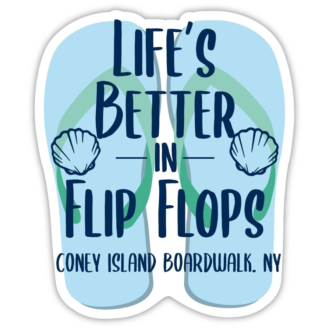 Coney Island Boardwalk York Souvenir 4 Inch Vinyl Decal Sticker Flip Flop Design Image 1