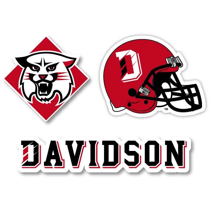 Davidson College 3 Pack 4-Inch Each NCAA Durable School Spirit Vinyl Decal Sticker Image 1