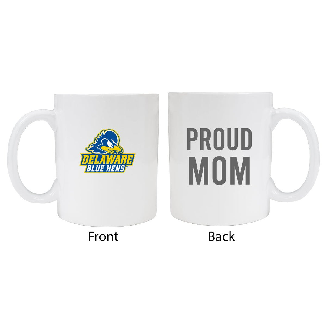 Delaware Blue Hens Proud Mom White Ceramic Coffee Mug (White) Image 1