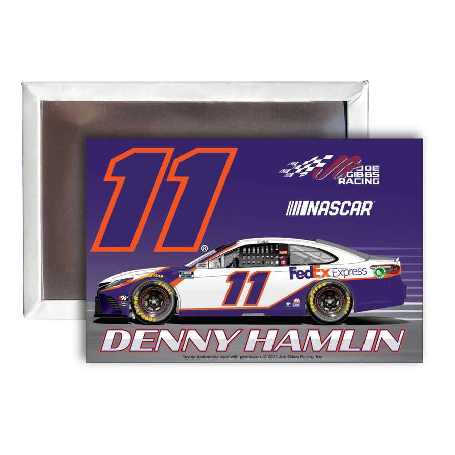 11 Denny Hamlin Nascar Fridge Magnet 4-Pack Image 1