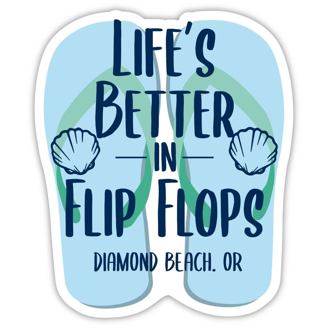 Diamond Beach Oregon Souvenir 4 Inch Vinyl Decal Sticker Flip Flop Design Image 1