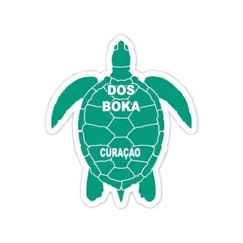 Dos Boka Cura ao 4 Inch Green Turtle Shape Decal Sticker Image 1