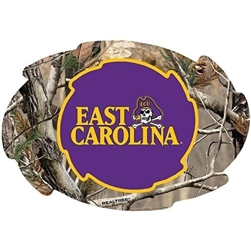 East Carolina Pirates Camo Design Swirl Shape 5x6-Inch NCAA High-Definition Magnet - Versatile Metallic Surface Image 1