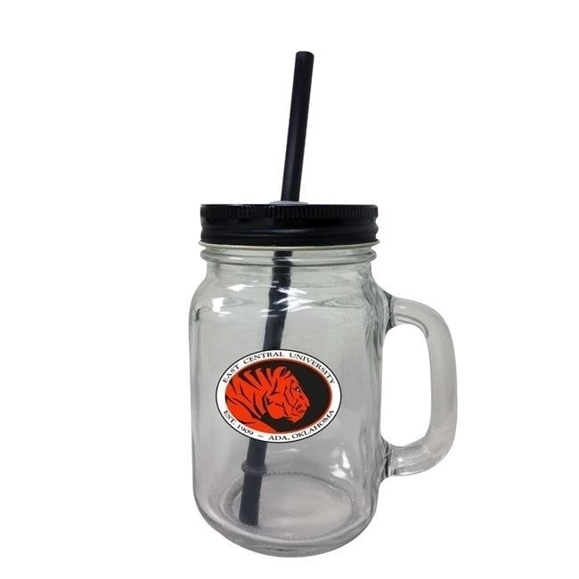 East Central University Mason Jar Glass Image 1