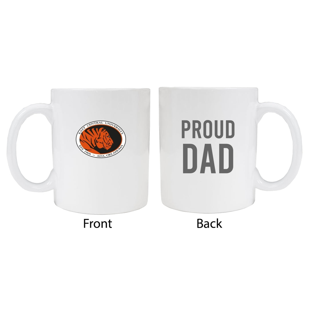 East Central University Tigers Proud Dad Ceramic Coffee Mug - White Image 1