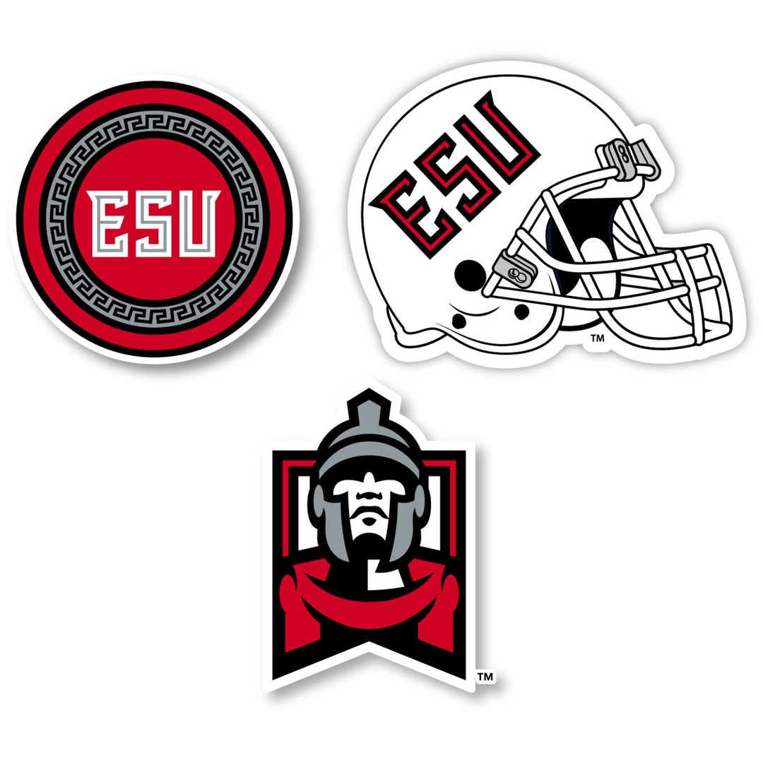 East Stroudsburg University 3 Pack 4-Inch Each NCAA Durable School Spirit Vinyl Decal Sticker Image 1