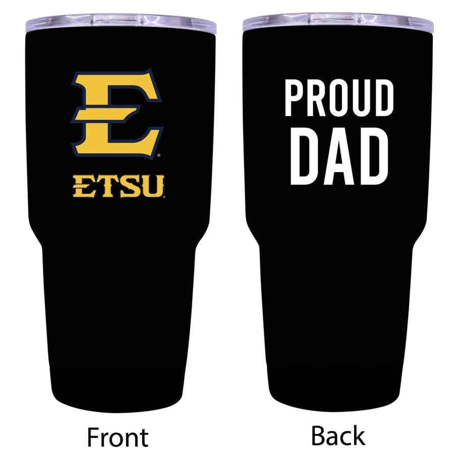 East Tennessee State University Proud Dad 24 oz Insulated Stainless Steel Tumbler Black Image 1