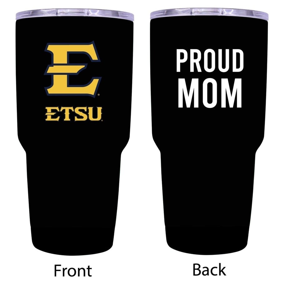 East Tennessee State University Proud Mom 24 oz Insulated Stainless Steel Tumbler - Black Image 1