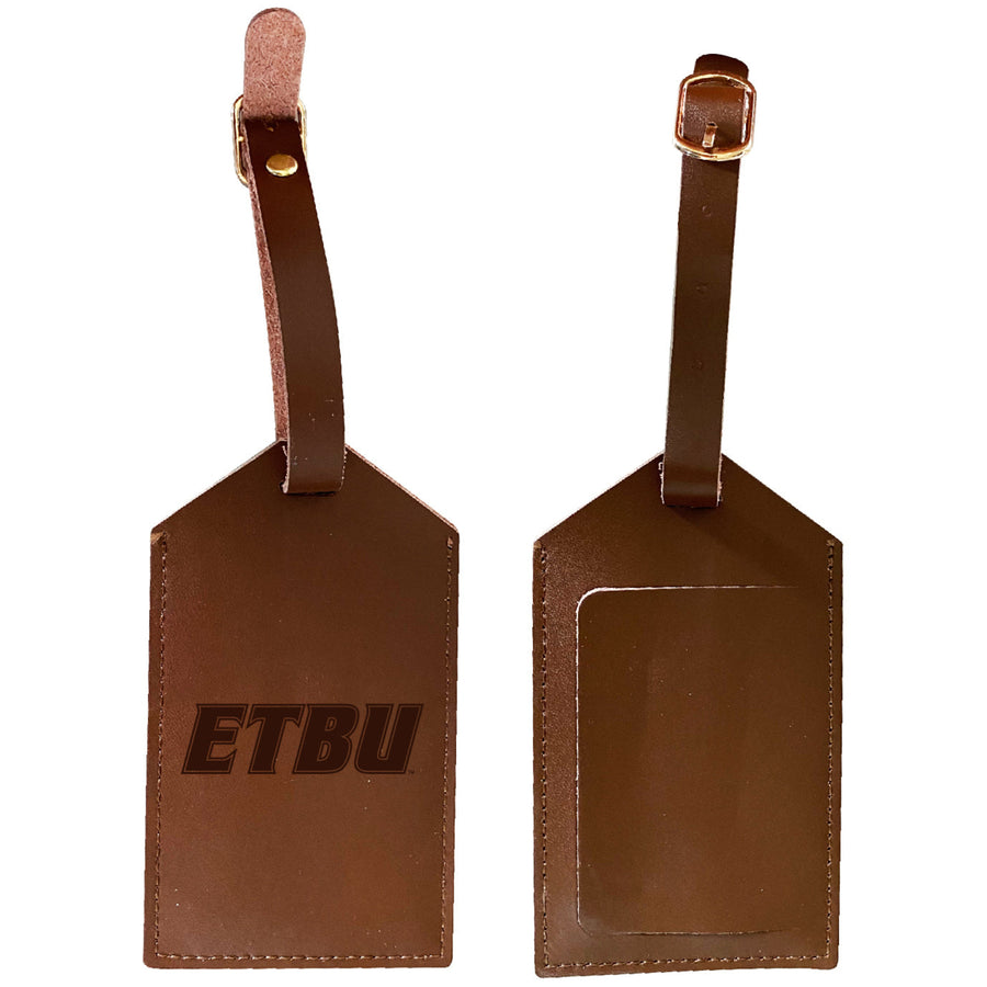 Elegant East Texas Baptist University NCAA Leather Luggage Tag with Engraved Logo Image 1