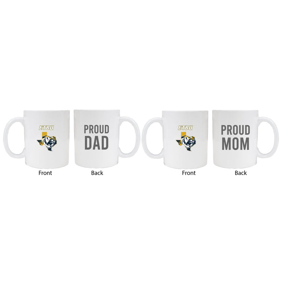 East Texas Baptist University Proud Mom And Dad White Ceramic Coffee Mug 2 pack (White) Image 1