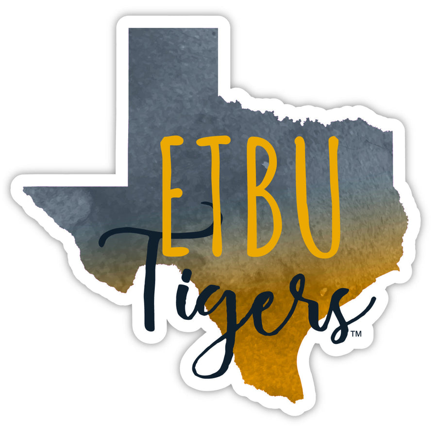 East Texas Baptist University 2-Inch on one of its sides Watercolor Design NCAA Durable School Spirit Vinyl Decal Image 1