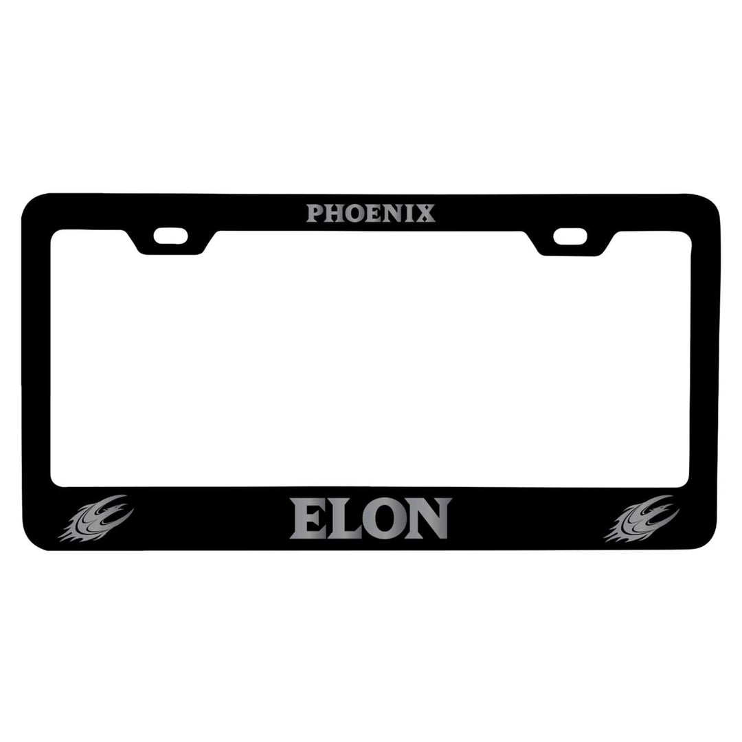 Elon University Laser Engraved Metal License Plate Frame Choose Your Color Image 1