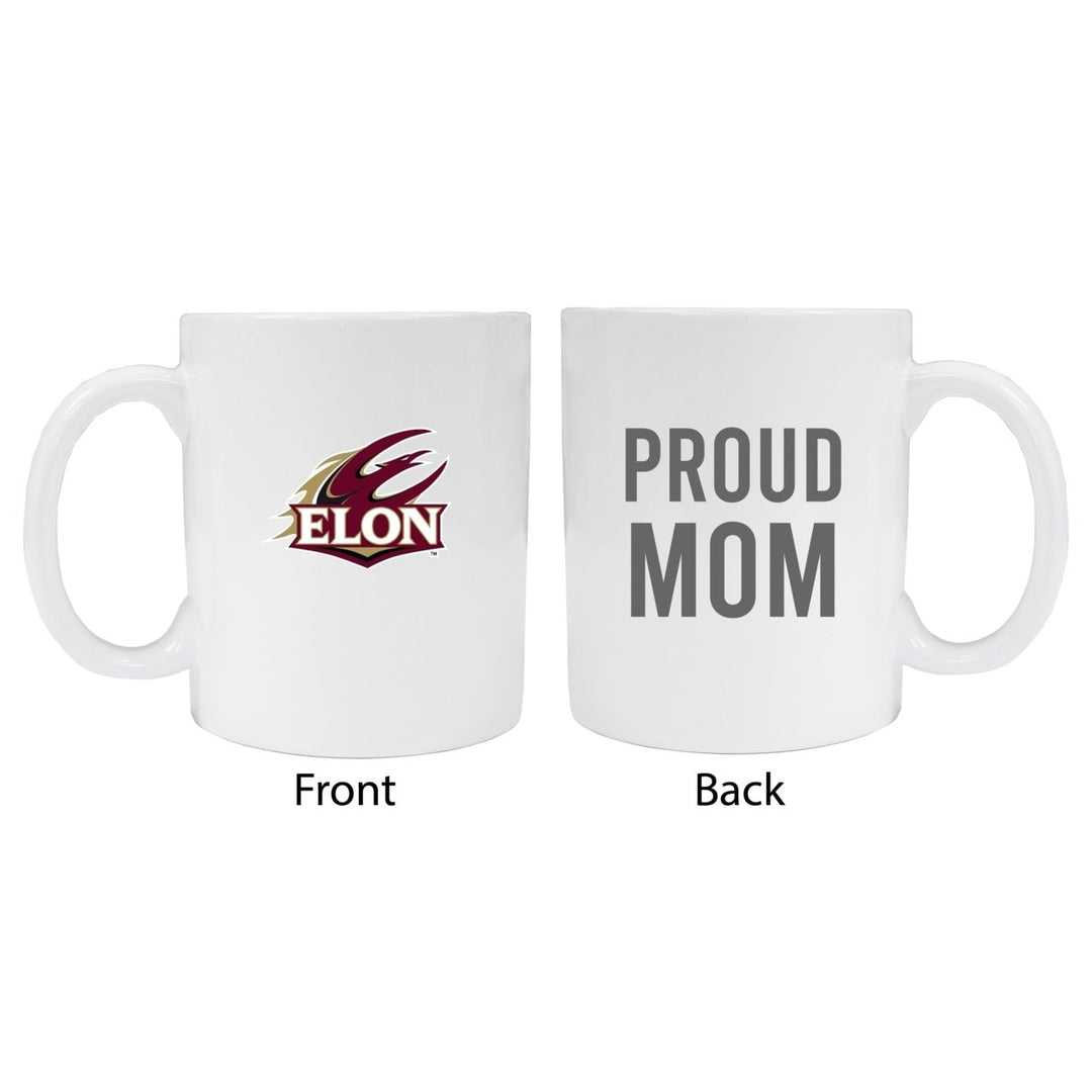 Elon University Proud Mom White Ceramic Coffee Mug - White (2 Pack) Image 1