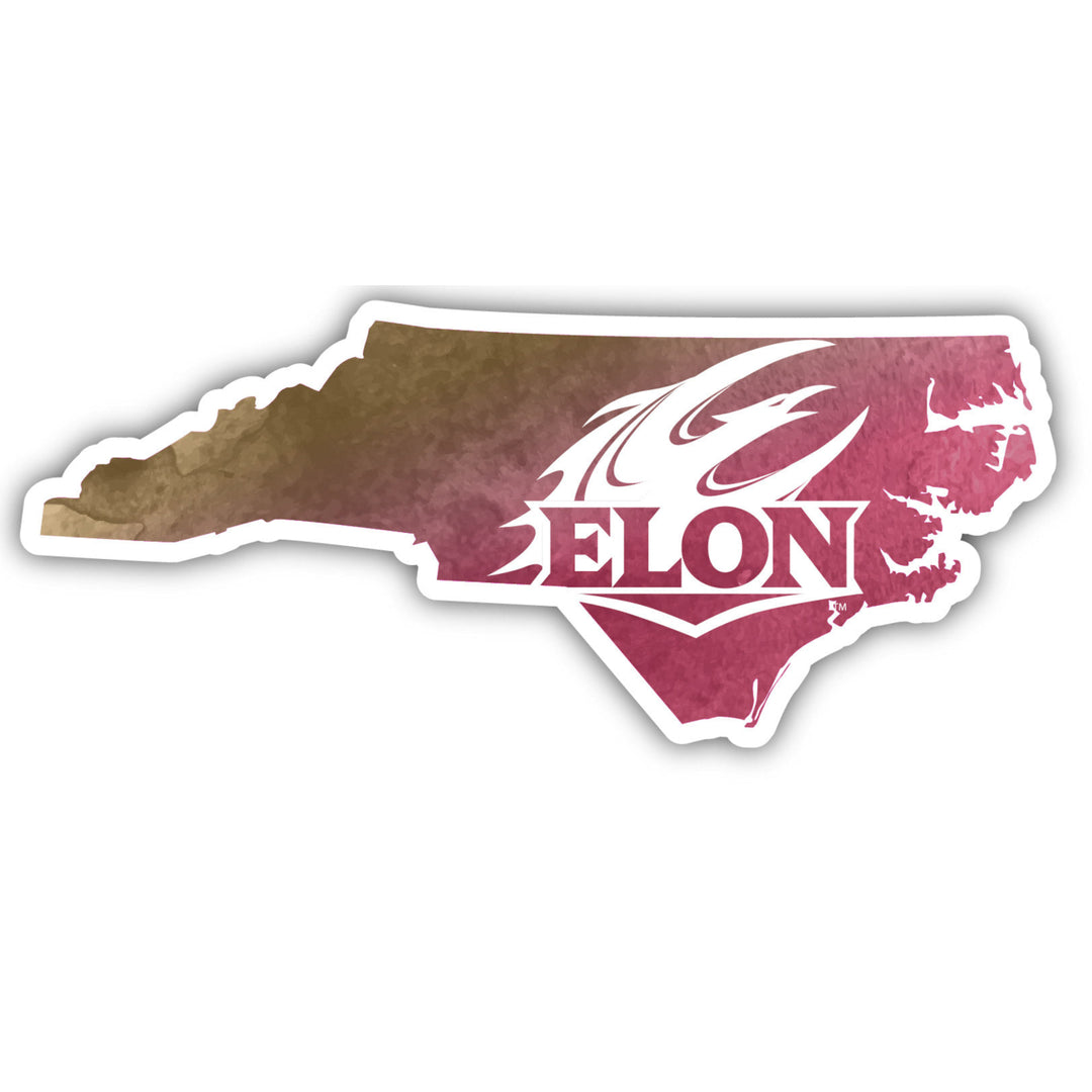 Elon University 2-Inch on one of its sides Watercolor Design NCAA Durable School Spirit Vinyl Decal Sticker Image 1