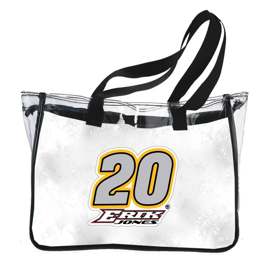 Erik Jones 20 NASCAR Plastic Clear Tote Bag Image 1