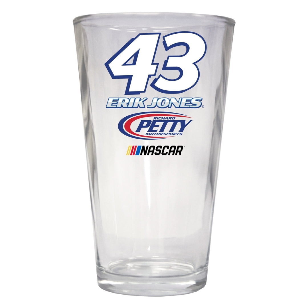 Erik Jones 43 NASCAR Cup Series 16 oz Pint Glass Image 1