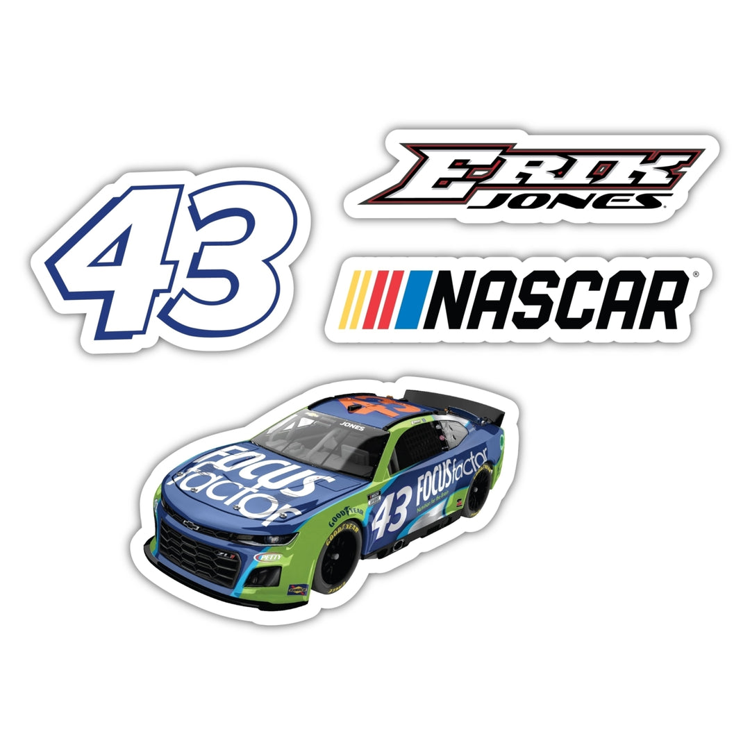 Erik Jones 43 NASCAR Cup Series 4 Pack Laser Cut Decal Image 1