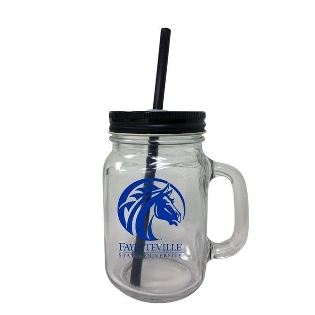 Fayetteville State University Mason Jar Glass Image 1