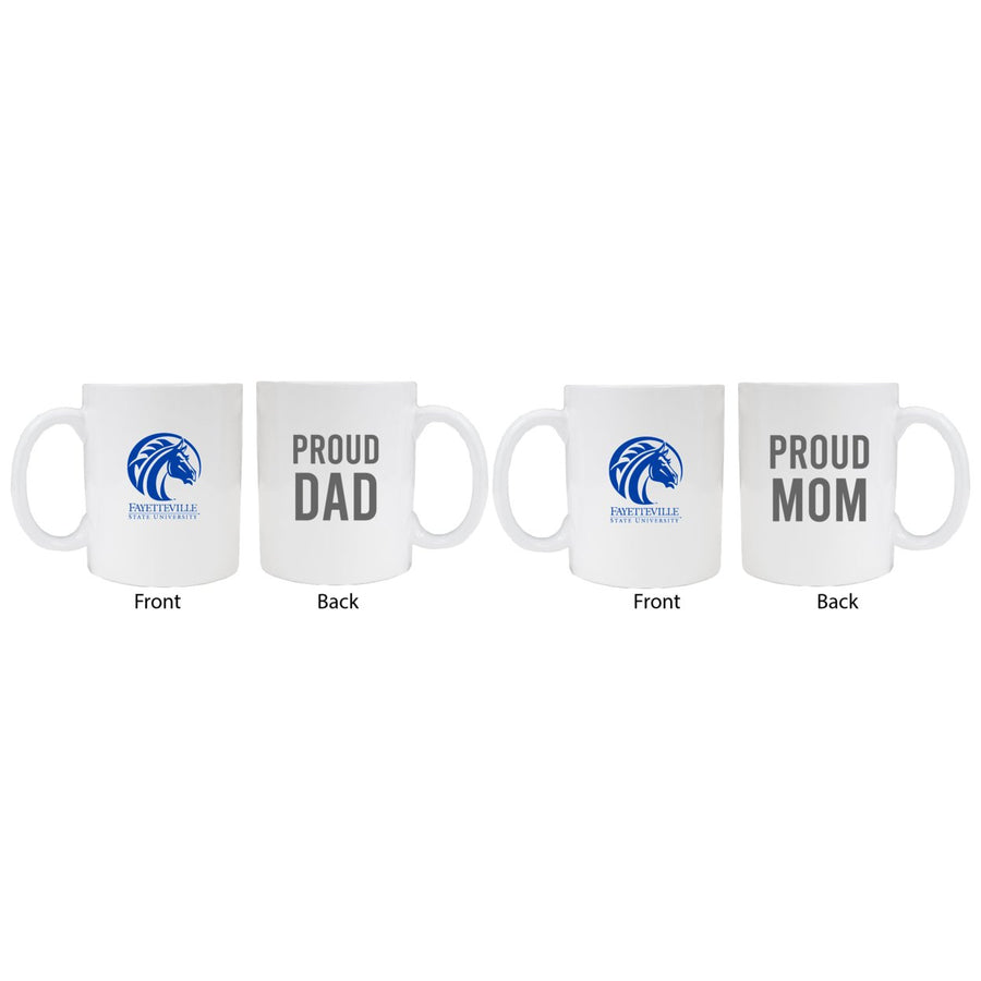 Fayetteville State University Proud Mom And Dad White Ceramic Coffee Mug 2 pack (White) Image 1